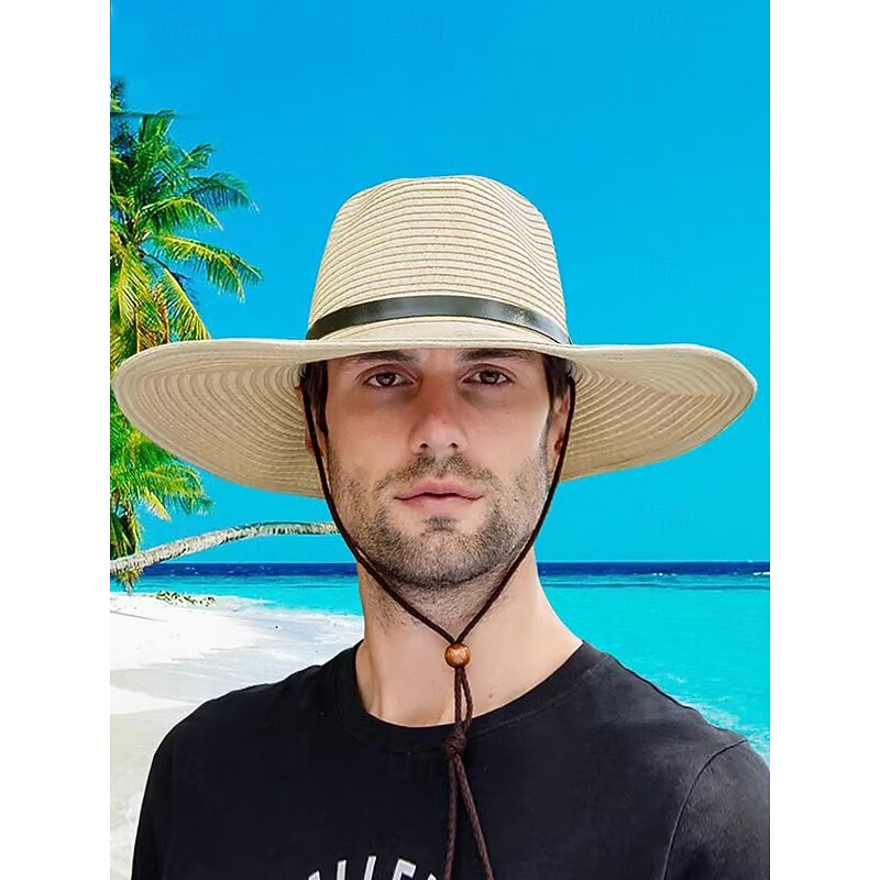 Men's Foldable Straw Cowboy Hat with Black Band – Summer Western Outdoor Hat for Beach, Travel and Casual Wear2