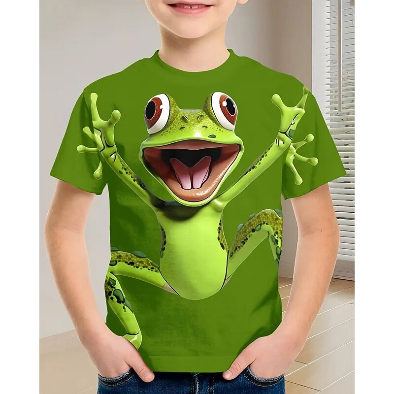 Boys 3D Animal T shirt Tee Short Sleeve Summer Spring Fashion Basic Kids 4-12 Years Crew Neck Outdoor Casual Daily Regular Fit3