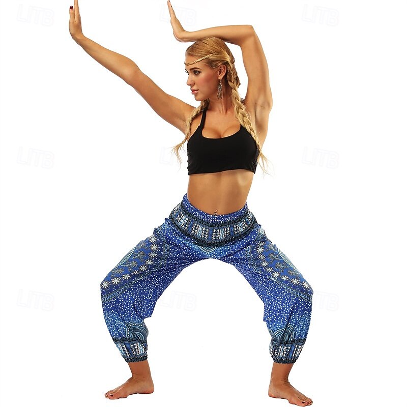 Retro Vintage Boho 1970s Harem pants Yoga Pants Hippie Smocked Waist Mandala Tribal Fancy Dress Women's Halloween Carnival Beach Vacation Wear Retro Theme Party Festival Adults' Pants4