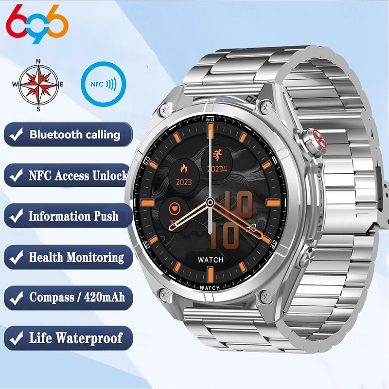 S8PRO Smart Watch with Bluetooth Calling 1.62" HD Screen Waterproof Fitness Tracker with Step Counter, Multi-Sport Modes, Voice Assistant, Message Push, NFC Compatible2
