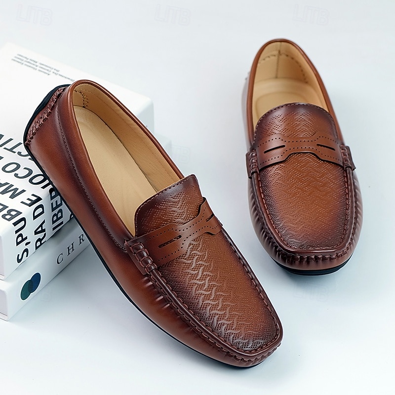 Men's Brown Loafers & Slip-Ons with Soft Footbed, Stylish Stitching and Comfortable Fit - Perfect for Business Casual, Everyday Wear and Weekend Outings4