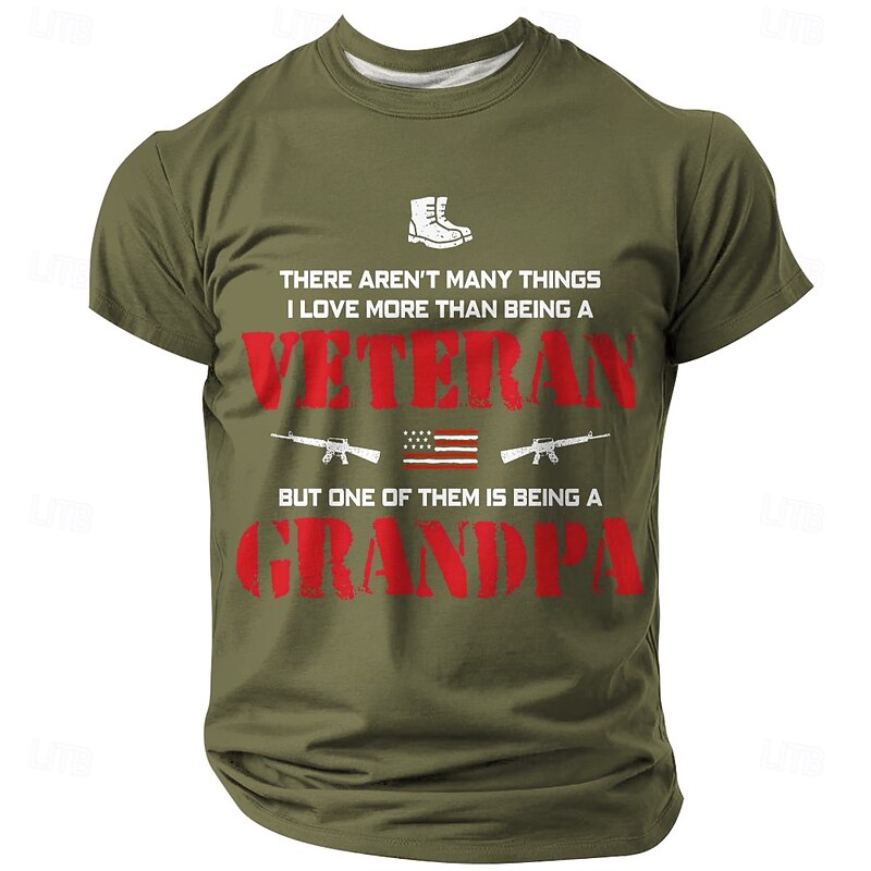 Men's Veterans Grandpa T Shirt Short Sleeve T shirt 3D Print Crew Neck Shirt Fashion Daily Basic Street Casual Daily Black Blue Brown Summer Spring All Seasons Clothing Apparel S M L XL XXL XXXL4