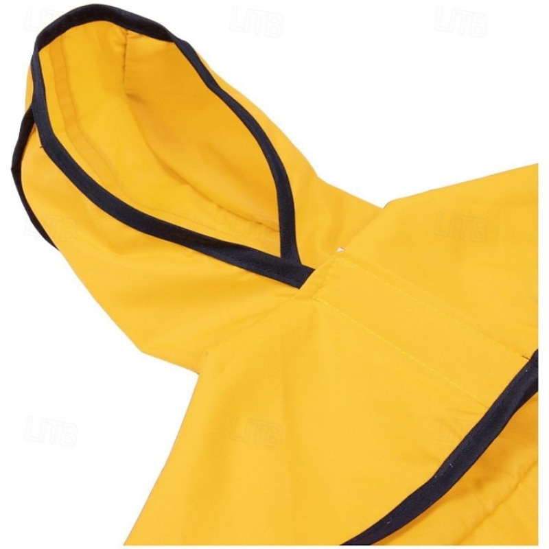 Dog RaincoatWaterproof Rain Poncho with HoodieAdjustable Pet Rain Jacket with Leash Hole for Small Medium Dogs3