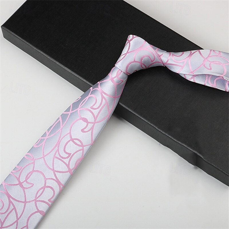 Men's Neckties Fashion Business Jacquard Stripes Geometic Wedding Party Daily Wear3