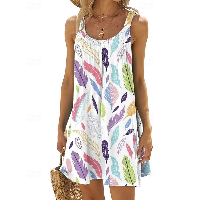 Women's Mini Dress Casual Dress Floral Dress Classic Modern Vacation Daily Going out Regular Fit Flower Sleeveless Crew Neck Black White Pink Blue Summer