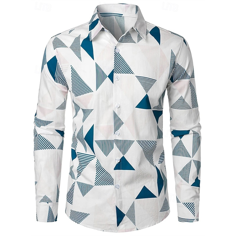 Retro Vintage 1970s Shirt Disco Geometic Fancy Dress Men's Halloween Carnival Music Festival Pride Parade Pride Month Adults' Shirt3