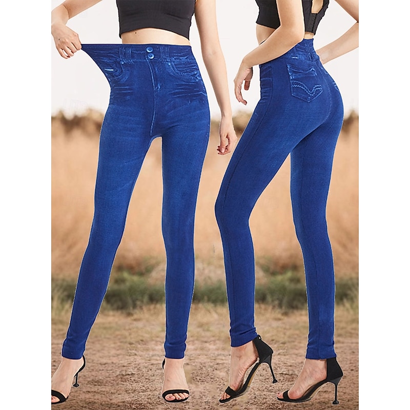 Women's Leggings Trousers 3D Print Chinos Vacation Casual Full Length High Waist Graphic Printing Comfy Soft Comfortable Stretchy Outdoor Street Blue Summer Slim Fit