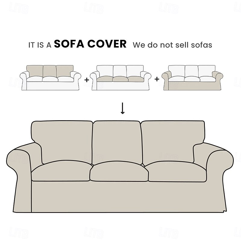 Waterproof Sofa Cover Solid Color Quilted Polyester Slipcovers2