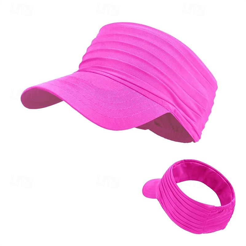 Tennis Sport Visor Sun Visor Women's Solid Colored Classic Fashion Adjustable Breathable Quick Dry for Tennis Baseball Running Summer Navy Pink Royal Blue3