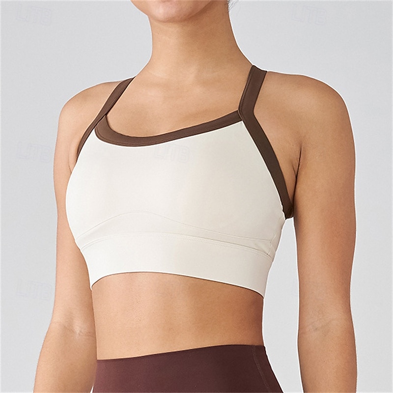 Women's Tennis Bra Sports Bra Shockproof Moisture Wicking Breathable Tennis Golf Pickleball Halter Neck Black White Blue Tennis Clothing3