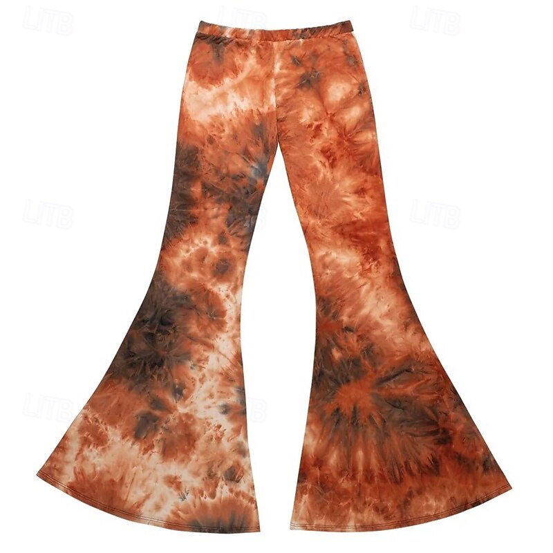 Retro Vintage Boho 1970s Bell Bottoms Pants Flare Leggings Flared Trousers Disco Tie Dye High Waist Psychedelic Fancy Dress Women's Halloween Carnival Vacation Music Festival Festival Adults' Pants3