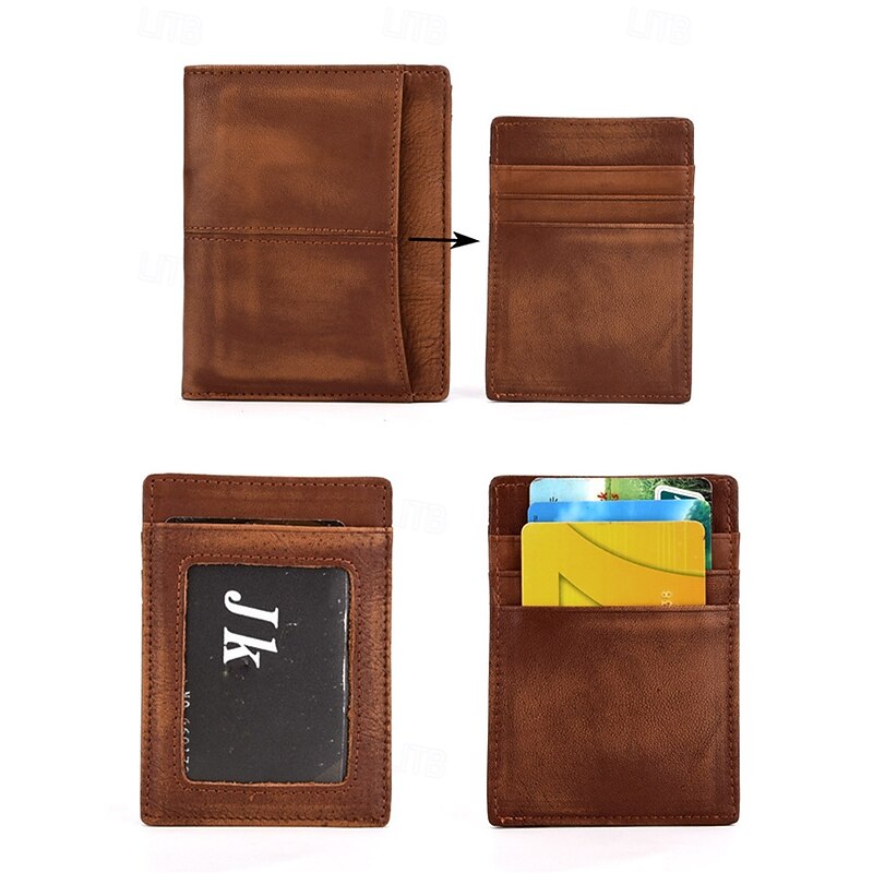 Men's RFID Blocking Bifold Wallet with Removable Card Holder – 100% Premium Cowhide Leather, Multi-Card Organizer, Classic Brown Style for Daily Use & Ideal Father's Day Gift4