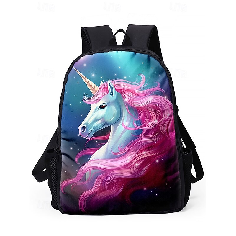 Girls 3-Piece Unicorn Backpack Set - Galaxy Print School Bag with Lunch Bag Crossbody Bag and Pencil Case for Elementary School Students and Back to School4