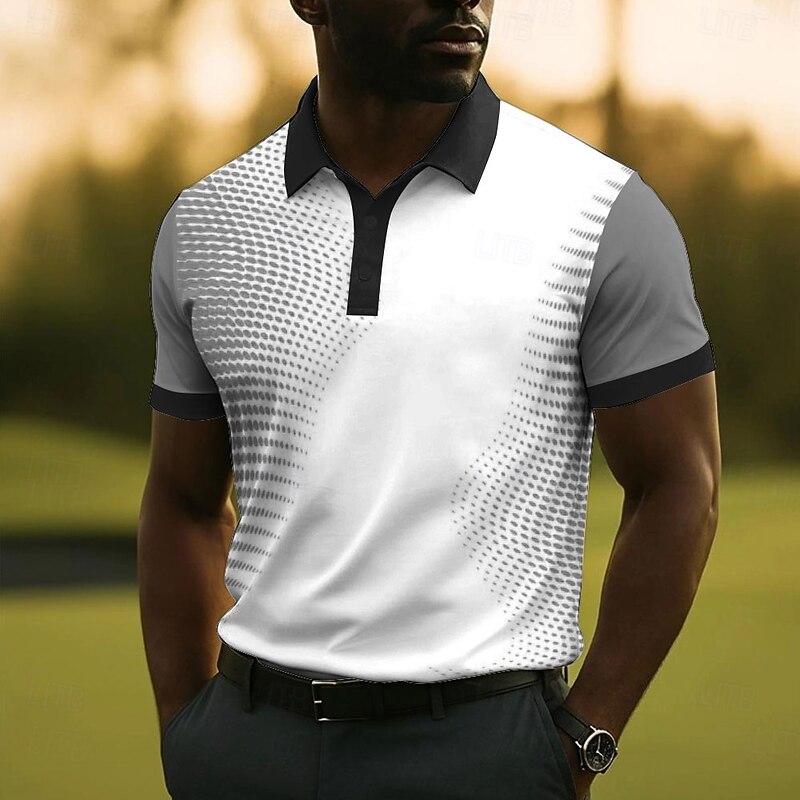 Men's Geometic Penguin Polo Short Sleeve Polo Shirts Collared Shirts Casual School Outdoor Daily Wear 3D Print Summer Yellow Blue Orange3