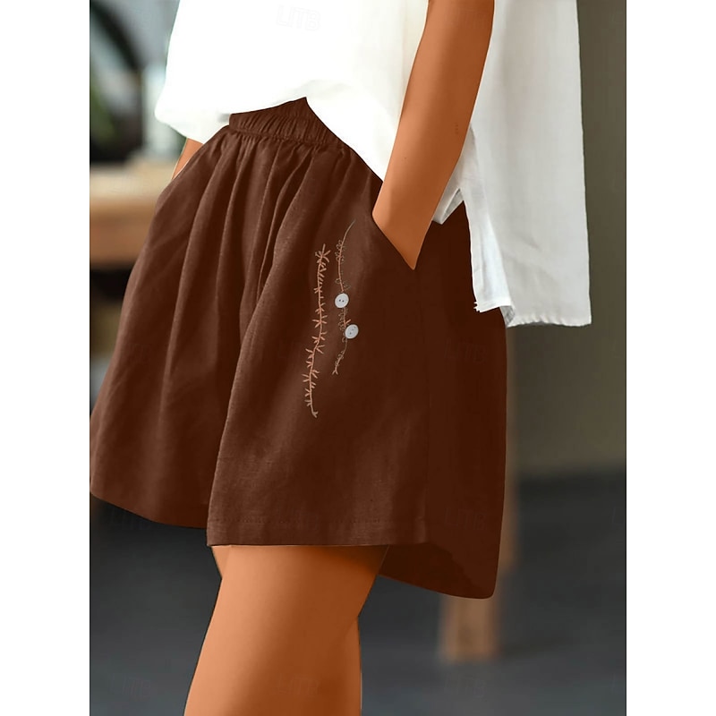 Women's Shorts Solid Color Chinos Fashion Basic Short Medium Waist Plain Pocket Elastic Waist Comfort Outdoor Micro-elastic Vacation Street Causal Army Green Black White Blue Summer Regular Fit2