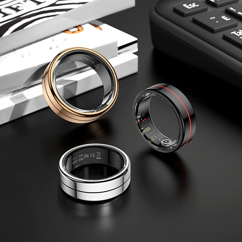 Smart Ring with Touch Control for iPhone Android – Fitness Tracker, Step Counter, Sport Mode, Waterproof, Magnetic Charging, App Sync Ring