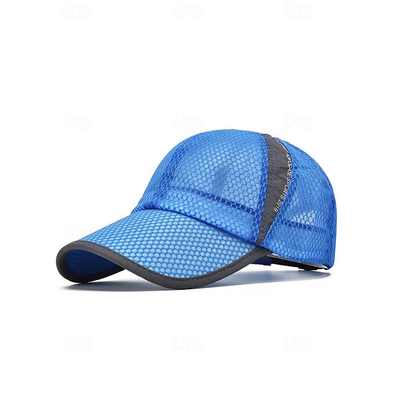 Men's Breathable Mesh Sports Baseball Cap – Lightweight Quick-Dry Outdoor Running Hat with Reflective Strip for Hiking, Jogging, Fishing and Summer Travel2