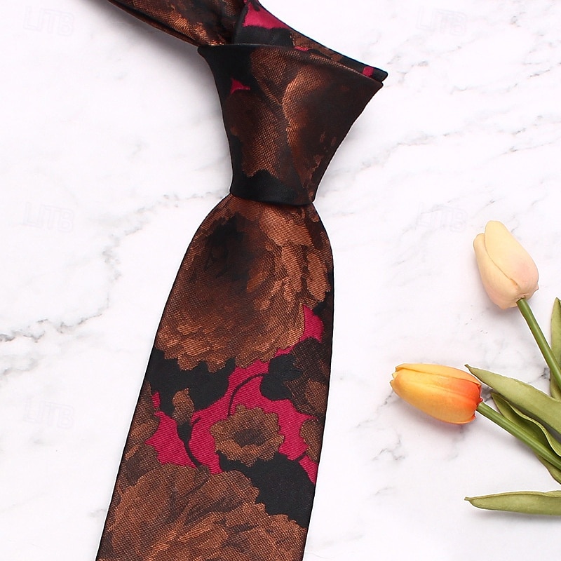 Men's Neckties Fashion Business Jacquard Print Florals Wedding Party Daily Wear2