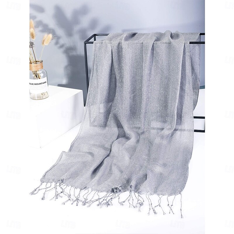 Womens Scarf Shawl Chiffon Bridal Soft Wrap Chiffon Ribbon Scarf Satin Shawls and Wraps for Evening Dresses4