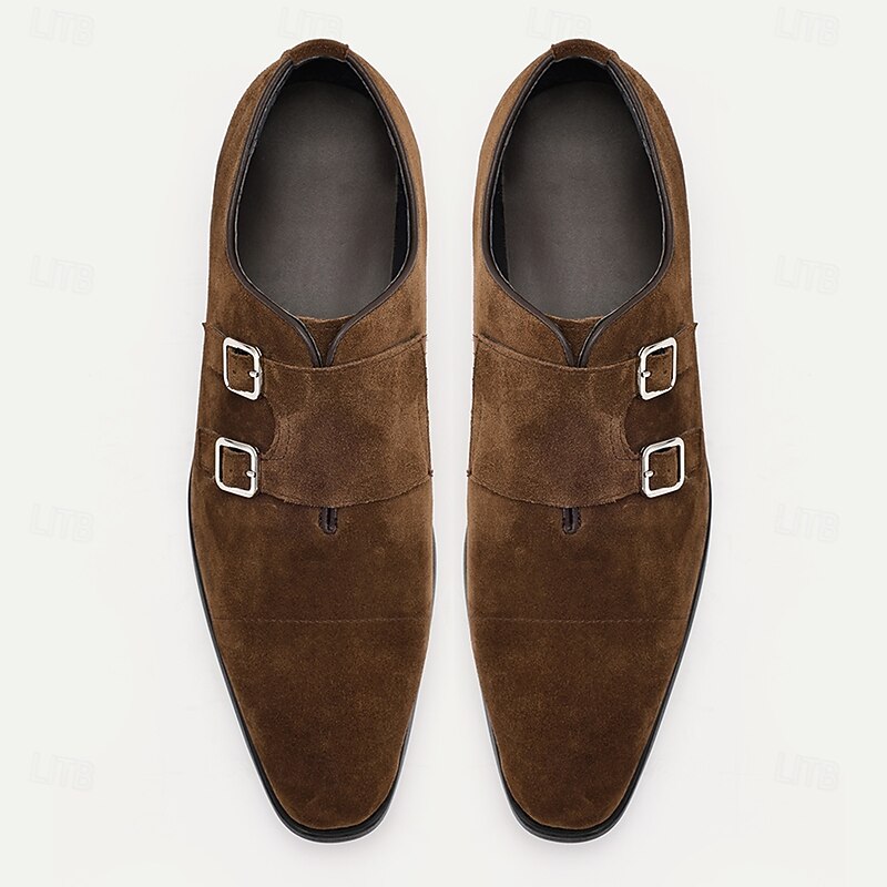 Men's Crocodile Pattern Monk Shoes – Premium Leather Double-Buckle Monk Shoes for Work, Formal Events and Nightlife Style4