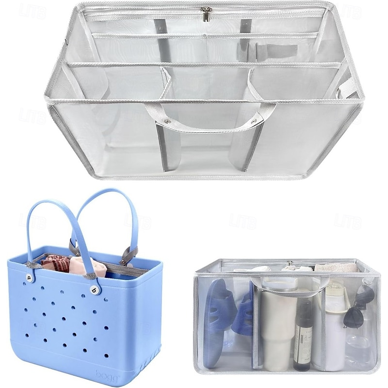 Beach Bag Organizer Insert for XL Bogg Bag, Mesh Divider Pouch Accessories, Lightweight Tote Organizer for Pool, Travel, Beach, Family Storage