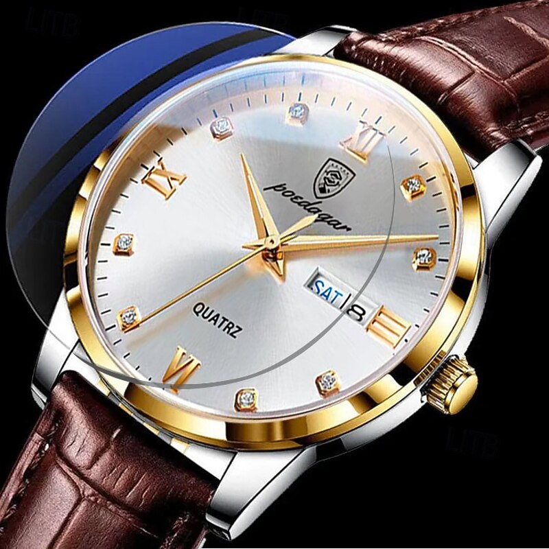 856 new men's waterproof night light watch fashionable ultra-thin men's quartz watch3