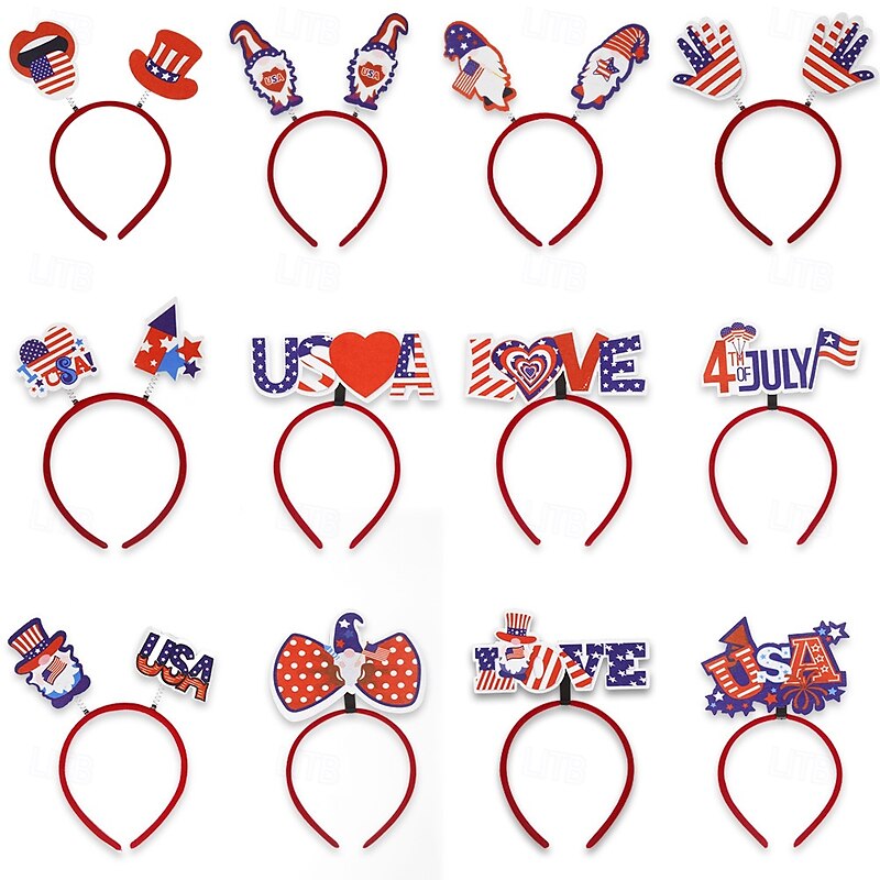 Patriotic Head Boppers Headband -Fourth 4th of July Party Accessories Favors Decorations
