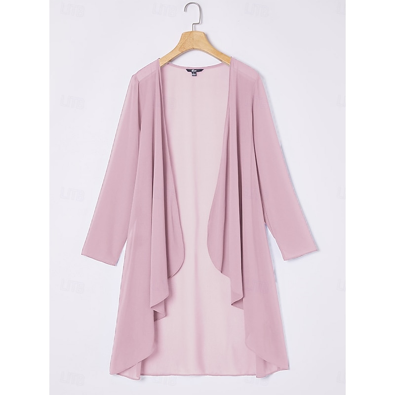 Women's Dressy Tops Flowy Tops Chiffon Tops Elegant Long Sleeve Asymmetrical Long Tops Wedding Guest Blush Pink Summer Spring Fall4