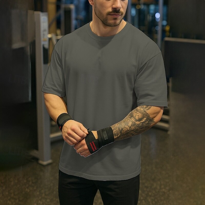 Men's T Shirt Tee Short Sleeve Shirt Tee Top Short Sleeve Crew Neck Summer Plain Fashion Designer Basic Vacation Street Going out Apricot Black Pink Top Tee for Men2