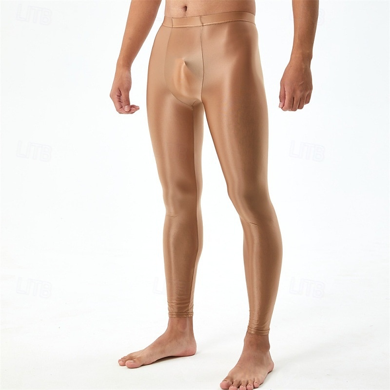 Pants Leggings Glossy Finish Men's Shinny Leather Fetish Wet Look Solid Color Costume for Nightclub Pride Parade Pride Month Halloween Carnival Adults'4