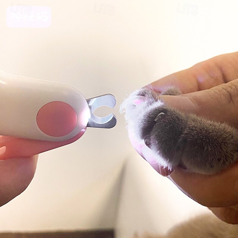 LED Pet Nail Clipper, 2025 Upgrade Cat Nail Clipper with Light, Led Pet Nail Clippers for Cats Dogs, Trim Your Pets Nails Easy and Pain-Free Grooming Tool, Cat Nail Clippers for Indoor Cat2