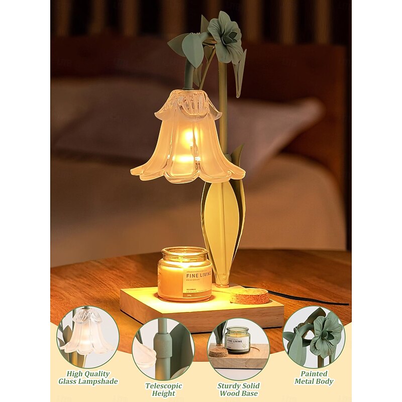 Flower Candle Warmer With Timer Dimmable Candle Warmer Adjustable Height Candle Warmer Suitable For All Jar Candles Bedroom Living Room Home Decoration Aesthetic Christmas Birthday Gift For Women3