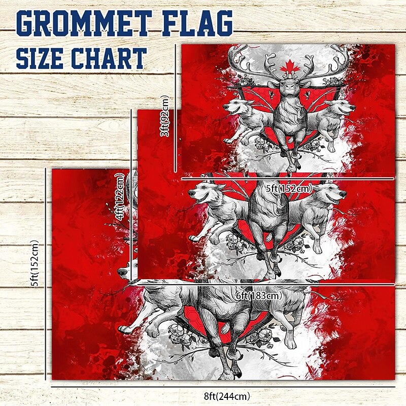 Canada Day Outdoor Indoor with Grommets Patriotic Flag O Canada House Yard Garden Decorations Holiday Banner Sign4