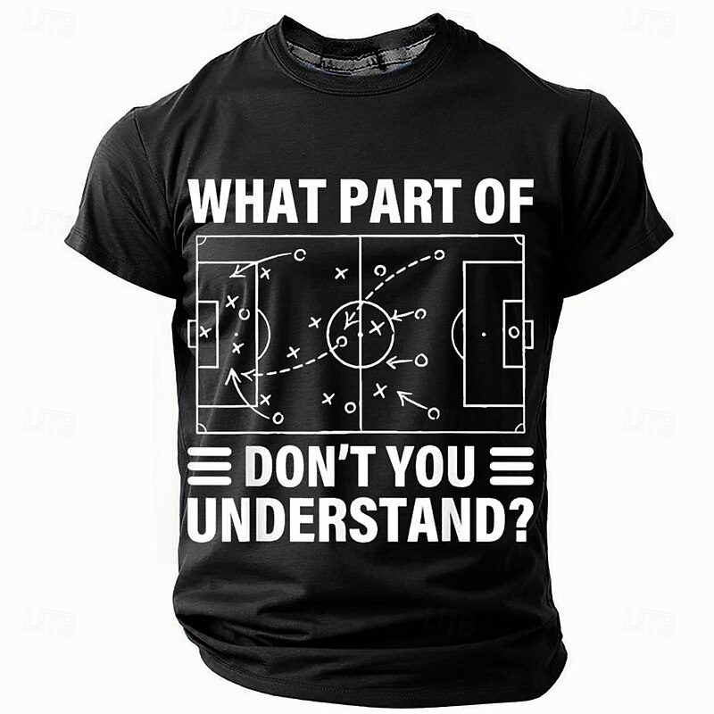 Men's Funny Soccer T-Shirt, "What Part Don't You Understand" Football Tactical Play Diagram Graphic Tee4