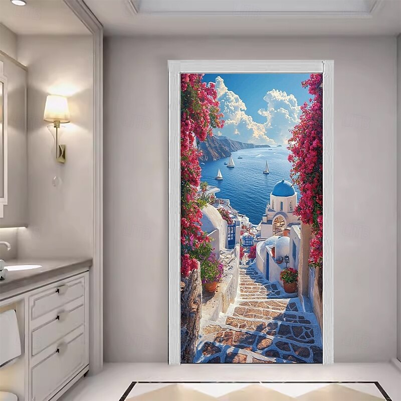 Ocean Beach Door Decorations Door Covers Door Tapestry Door Curtain Decoration Backdrop Indoor/Outdoor Door Banner for Front Door Farmhouse4