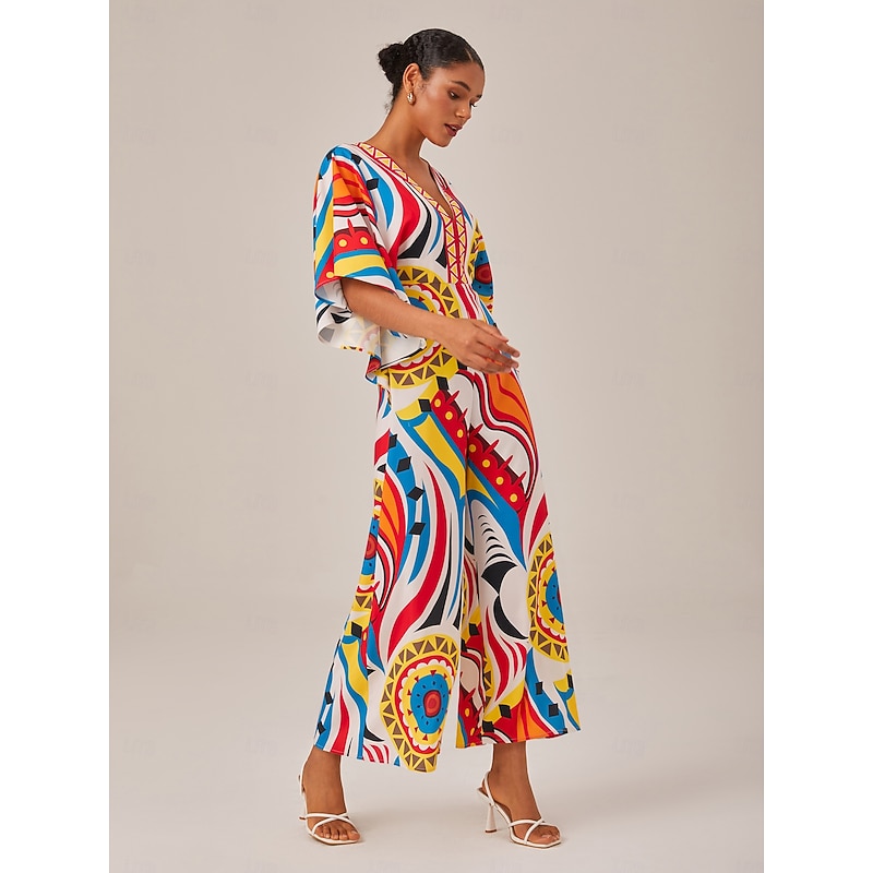 Bright Geometric Print Jumpsuit