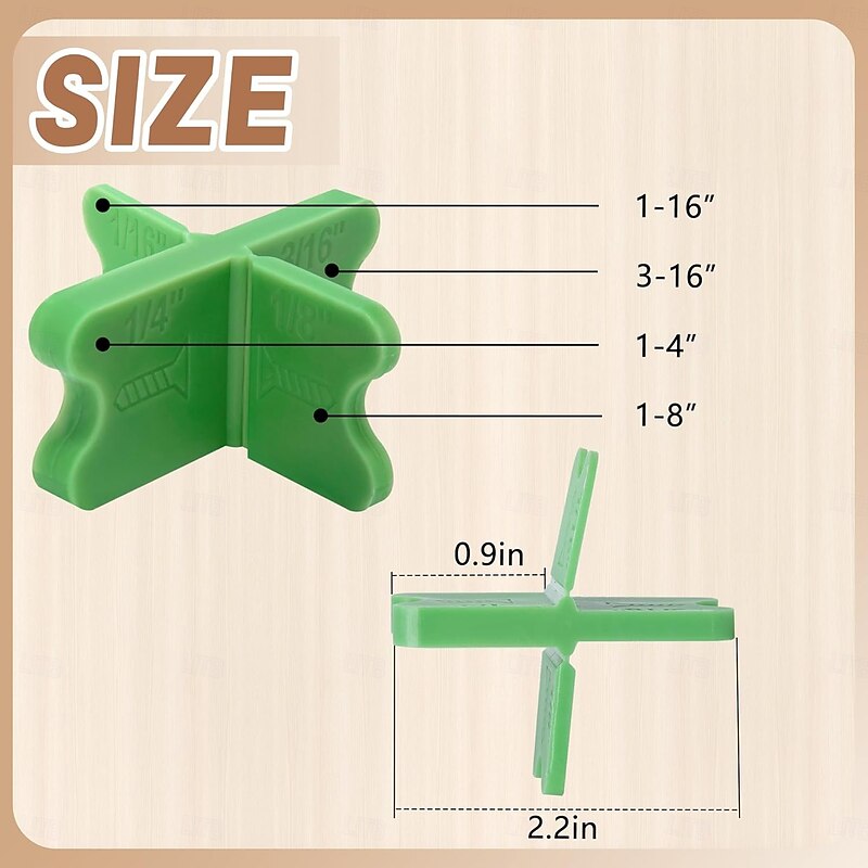 ABS Deck Spacer Tool,Thicknesses Deck Board Spacers(1/16", 1/8", 3/16", 1/4"),Green Deck Spacers Assorted for Pressure Treated Composite Decking2