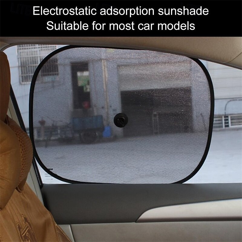 2-Pack Car Sun Shades – UV Protection, Static Film & Steel Mesh, Easy Suction Mount, Foldable for Storage, No Residue, 36×44cm, Fits Most Vehicles3