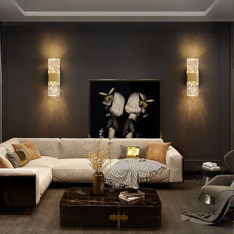 LED Wall Sconces Crystal Wall Lamps Glass Wall Light for Bedroom Shops Cafes 110-240V Indoor Wall Lighting Fixtures2