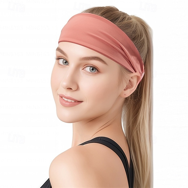 Sports Headband Men's Women's Headwear Solid Colored Classic Fashion Quick Dry Moisture Wicking Stretchy for Tennis Baseball Running Summer Black Pink Blue