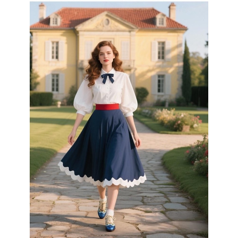 Women's Floral Embroidered Oxford Shoes – 1950s Vintage Lace-Up Faux Leather Flats for Daily Wear, Tea Parties & Garden Walks4