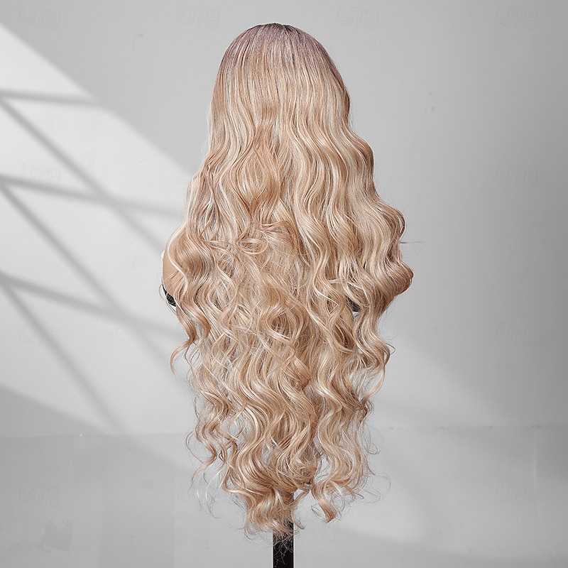 Synthetic Lace Wig Body Wave Style 30 inch Mixed Color Middle Part 13x4 Lace Front Wig Women's Wig A74
