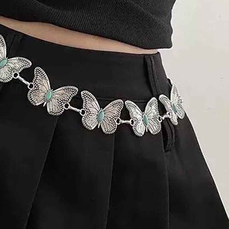 Women's Belt Alloy Silver Chain Street Daily Pure Color2