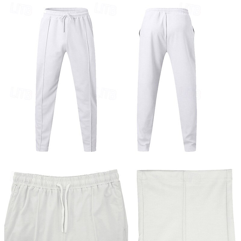 Men's Athletic Pants Sweatpants Joggers Trousers Sports Pants Pocket Drawstring Elastic Waist Plain Comfort Sports Outdoor Daily Fashion Casual Black White Micro-elastic2
