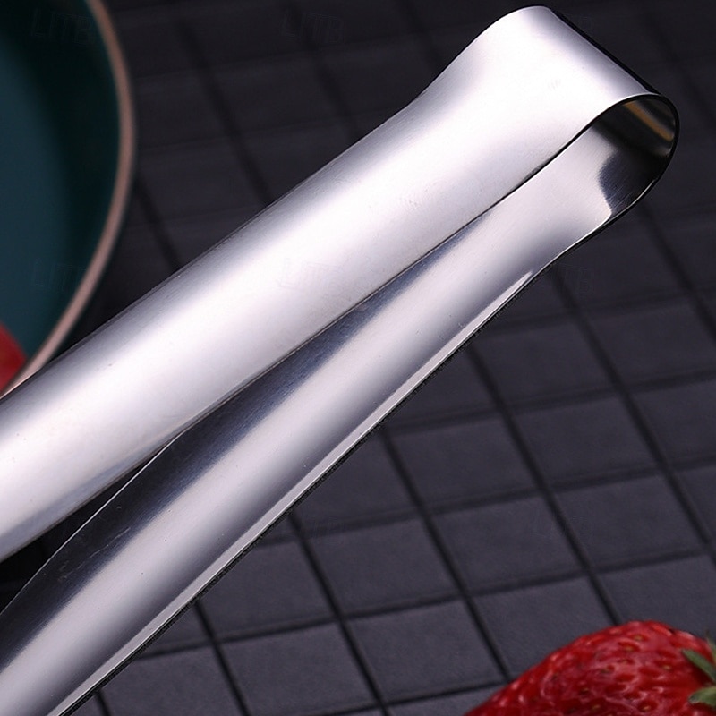 Stainless Steel Slotted Spatula - Stainless Steel Steak Clamps Kitchen Barbecue Food Flipping Spatula Tongs Clip For Burgers BBQ Pizza Pies Fish4