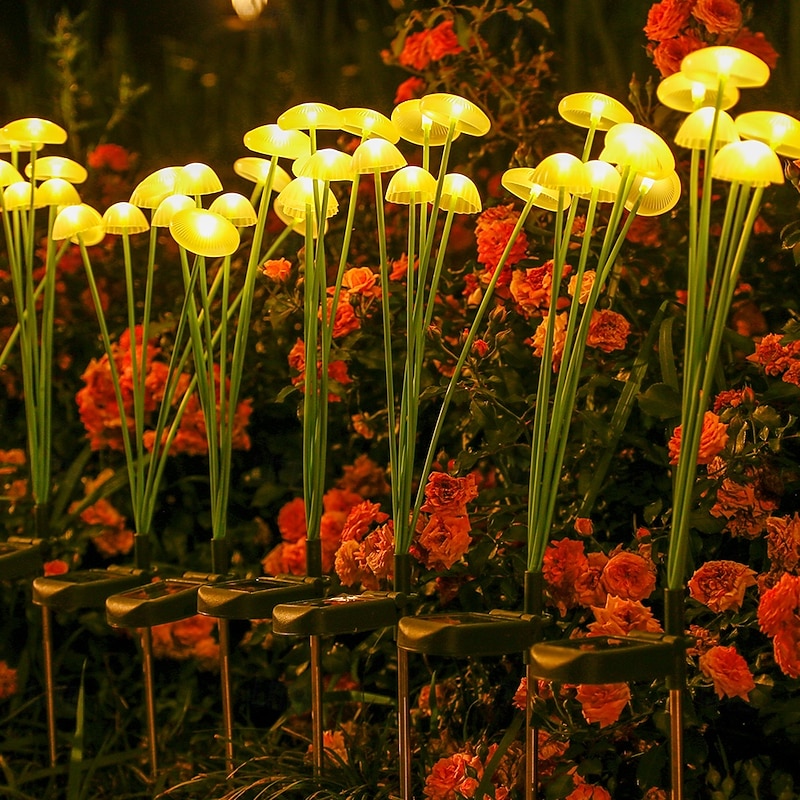 2 Pcs Solar Mushroom Pathway Light Outdoor Lawn Light Waterproof Garden Light Home Yard Camping Holiday Landscape Decoration Light2