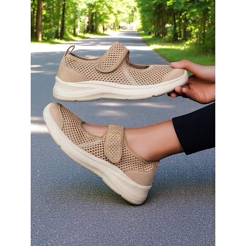 Women's Breathable Mesh Walking Shoes – Lightweight Velcro Sport Sneakers for Outdoor Exercise, Travel and Daily Comfort3