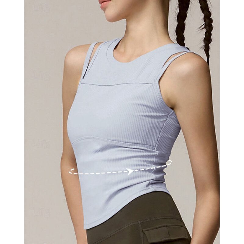 Women's Solid Colored Workout Tank Top Sports Tank Top Tennis Tank Top Tennis Tank Tops Sleeveless Shockproof Breathable Tennis Golf Pickleball Round Neck White Sky Blue Dark Gray Tennis Clothing2