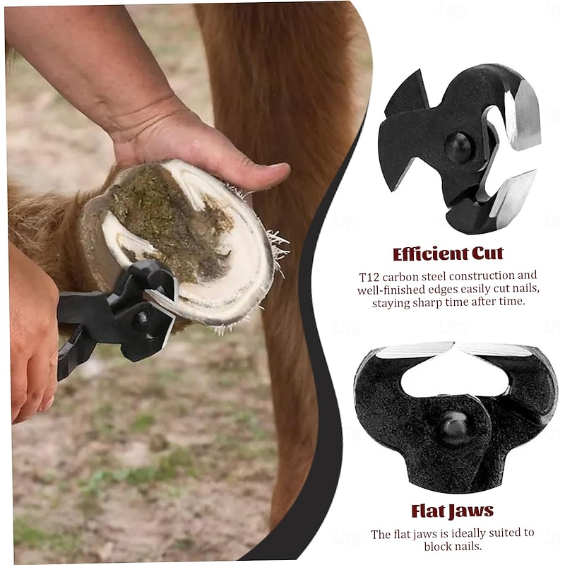 Farrier Tools Set 14 inch Professional Steel Hoof Knife, Goat Hoof Trimmers with Plastic Handle, Reusable Horse Trimming Tools4