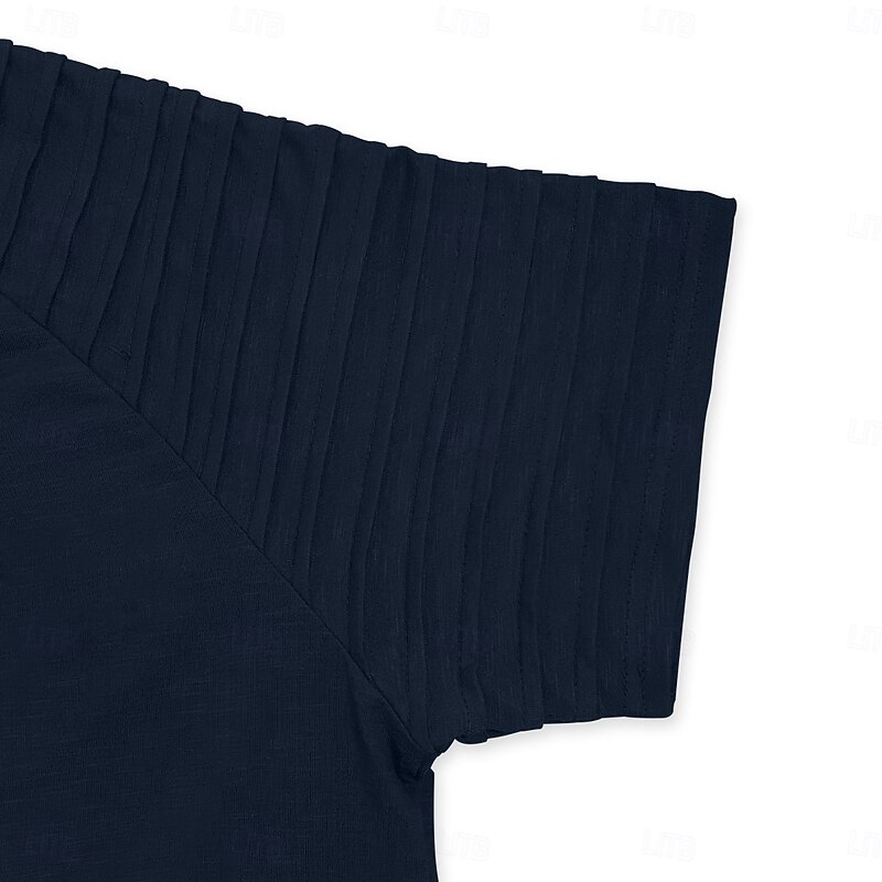 Men's Henley Shirt Tee Short Sleeve Henley Summer Spring Patchwork Fashion Designer Casual Buttons Outdoor Casual Daily Black Navy Blue Blue Top Tee for Men4